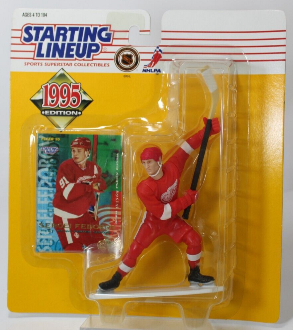 Starting Lineup 1995 Sergei Fedorov - NHL Detroit Red Wings - Hockey Figure NIP